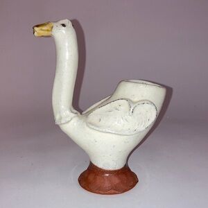 Handmade Earthenware Swan Shaped Ceramic Vase